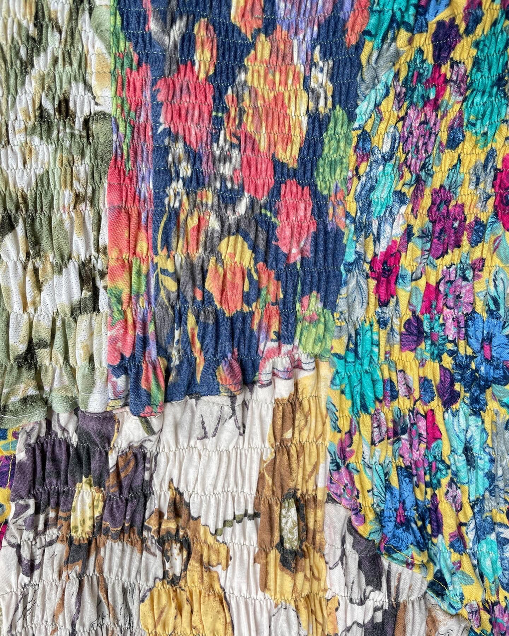 Floral Patchwork Smock Dress