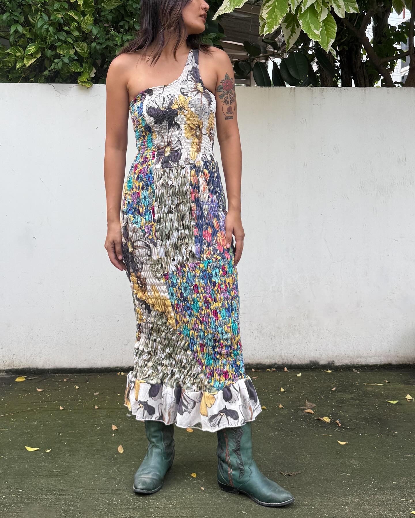 Floral Patchwork Smock Dress