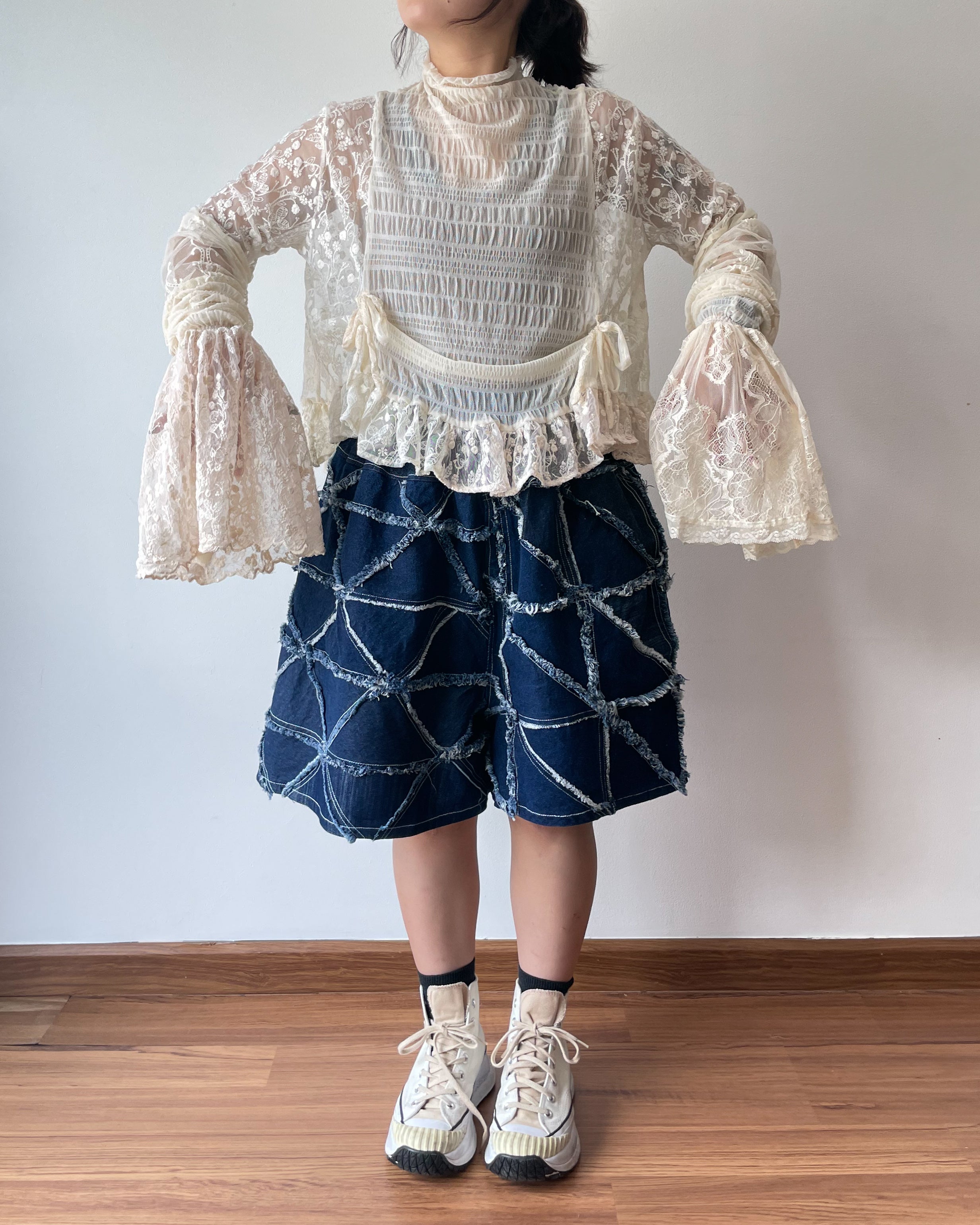 Wide Lacy Transparent Top