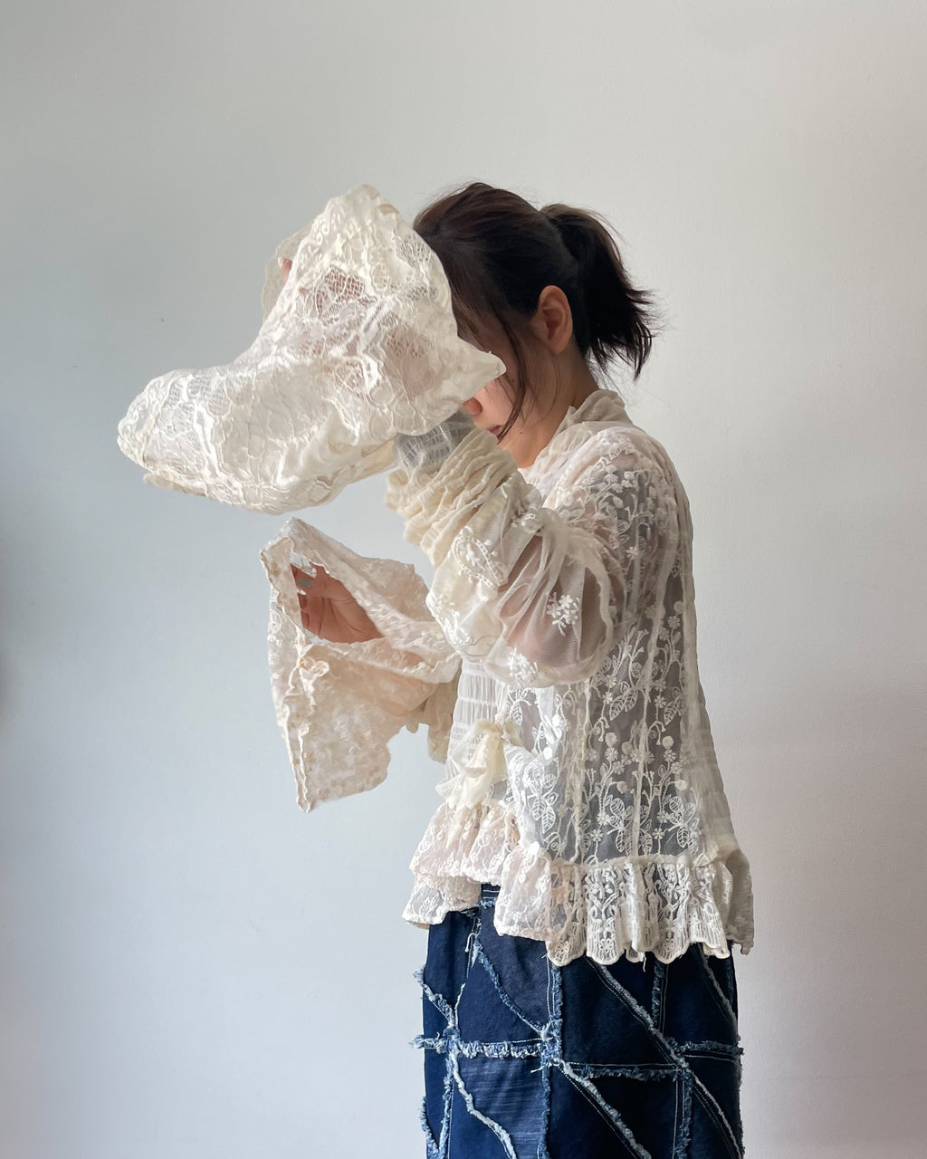Wide Lacy Transparent Top