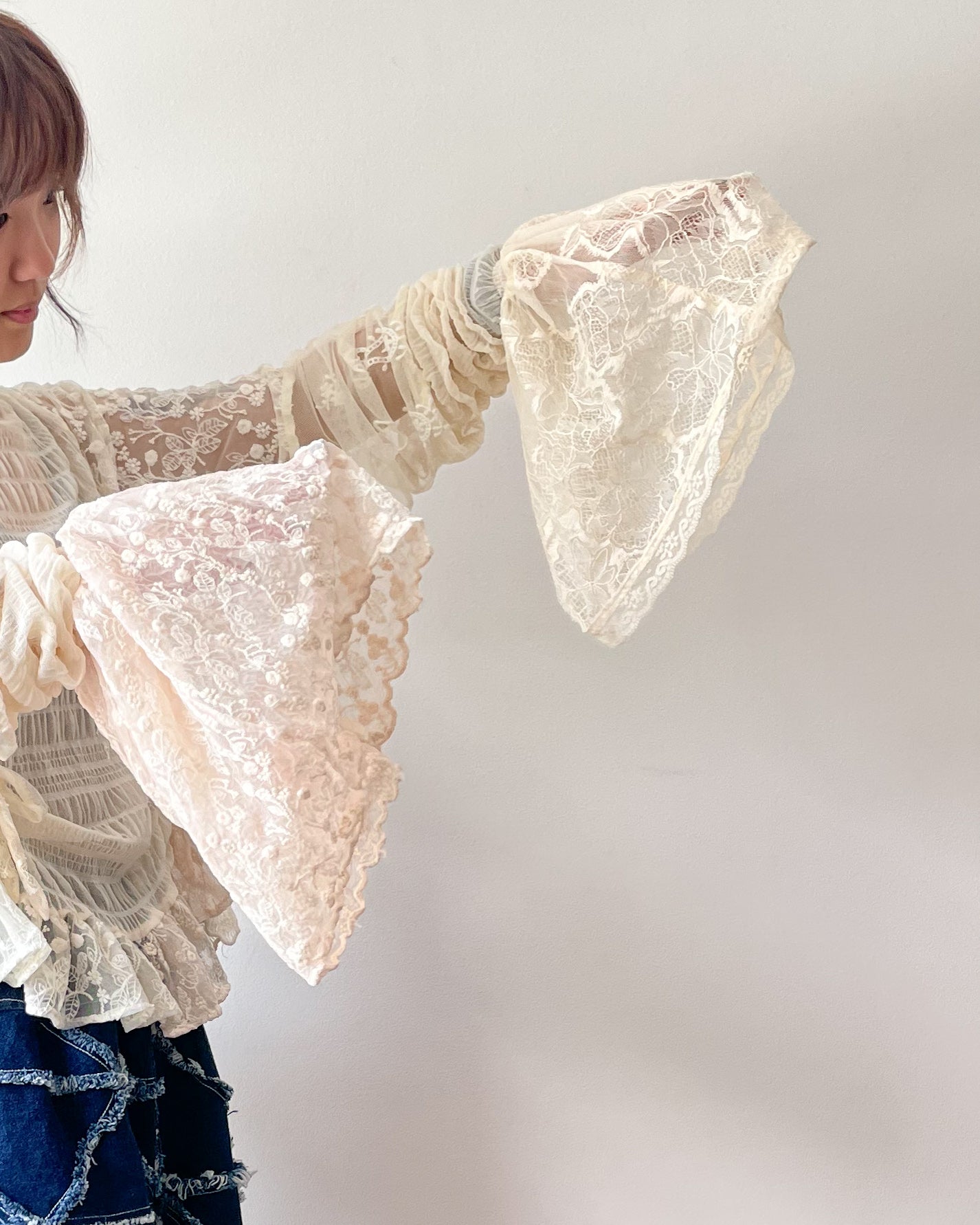 Wide Lacy Transparent Top