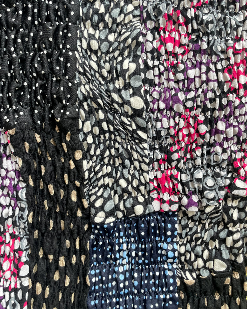 Dots Patchwork Smock Dress
