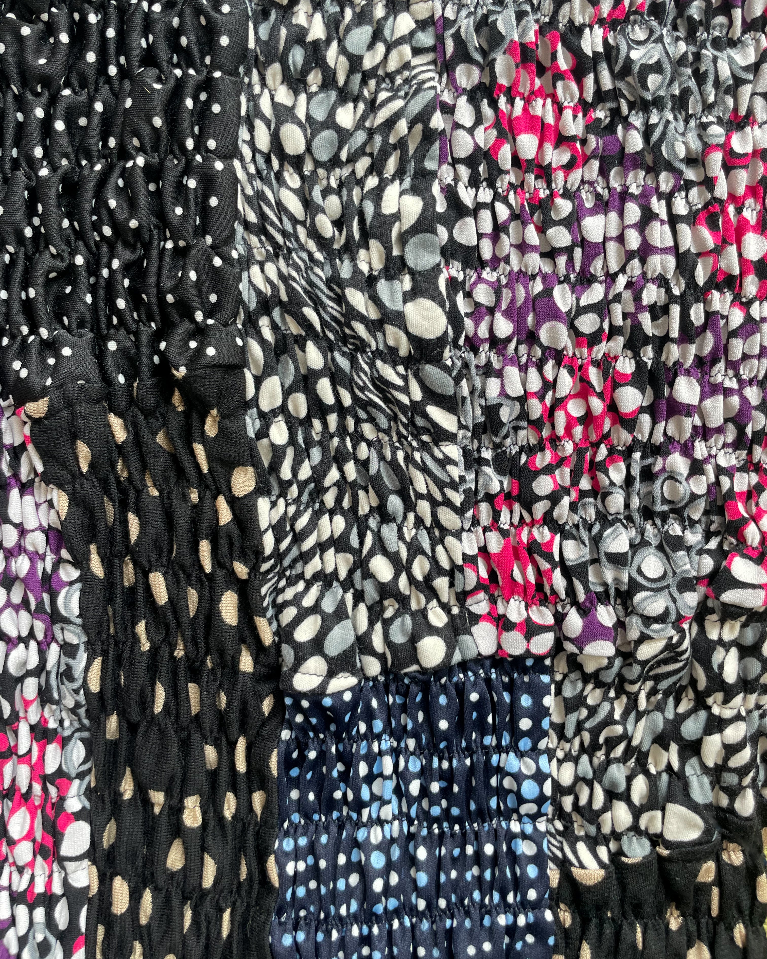 Dots Patchwork Smock Dress